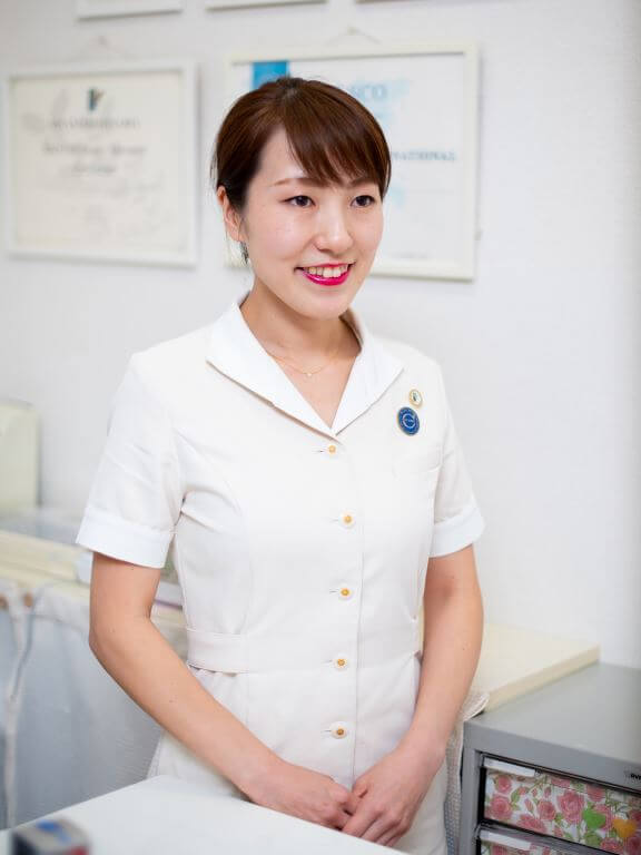 CIDESCO国際ライセンスを持つソワンジュスタッフの立野恵梨